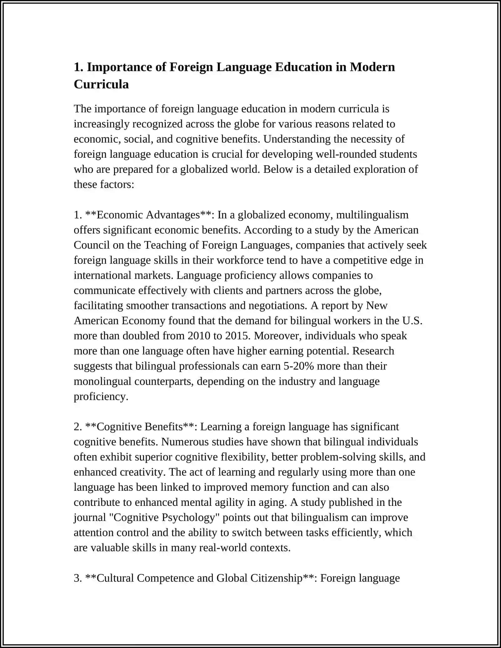 EDUCATION AND ROLE OF FOREIGN LANGUAGE 3