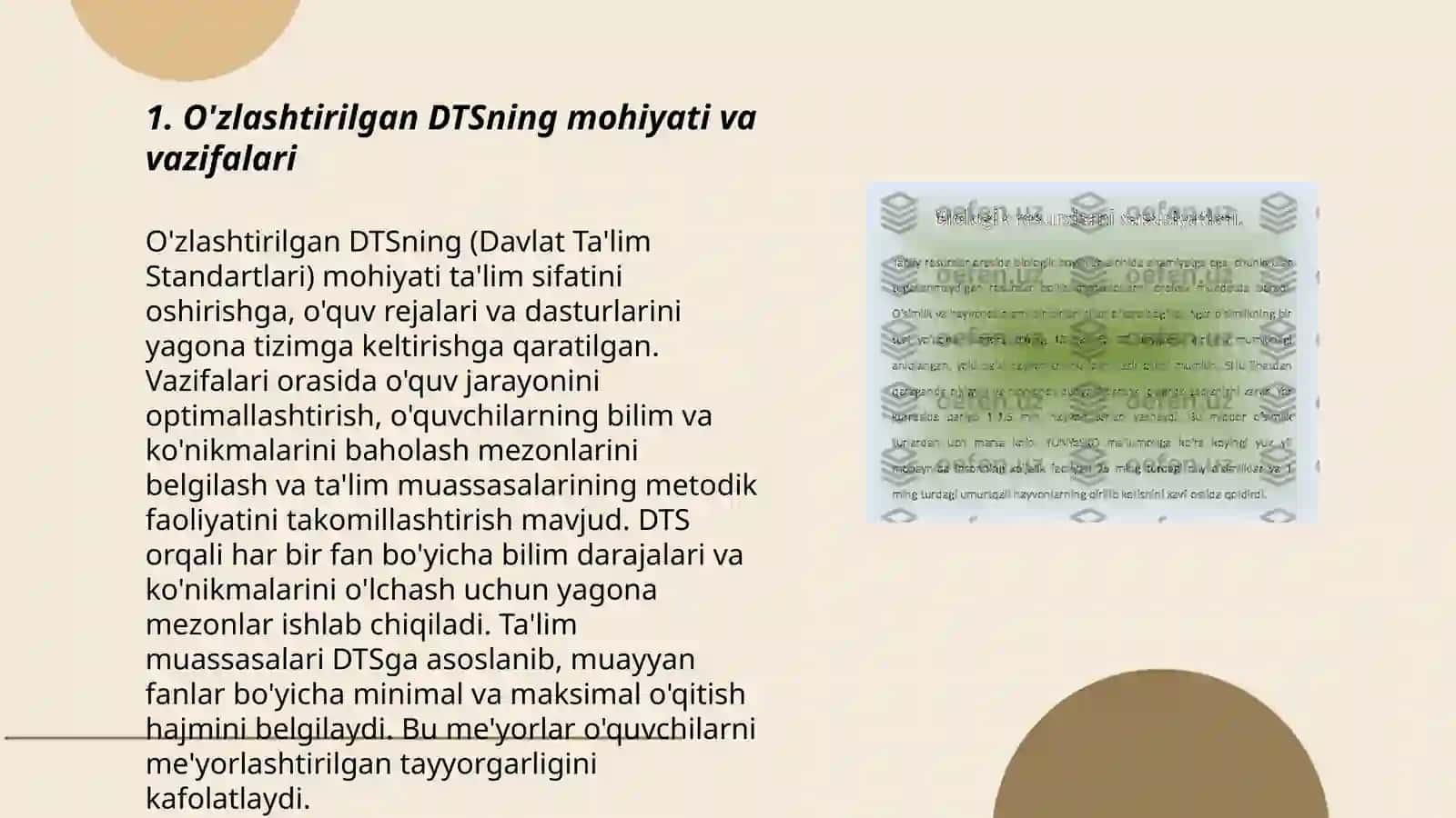 O'zlashtirilgan DTS asosida adabiyotlar va resurslardan foydalanish 3