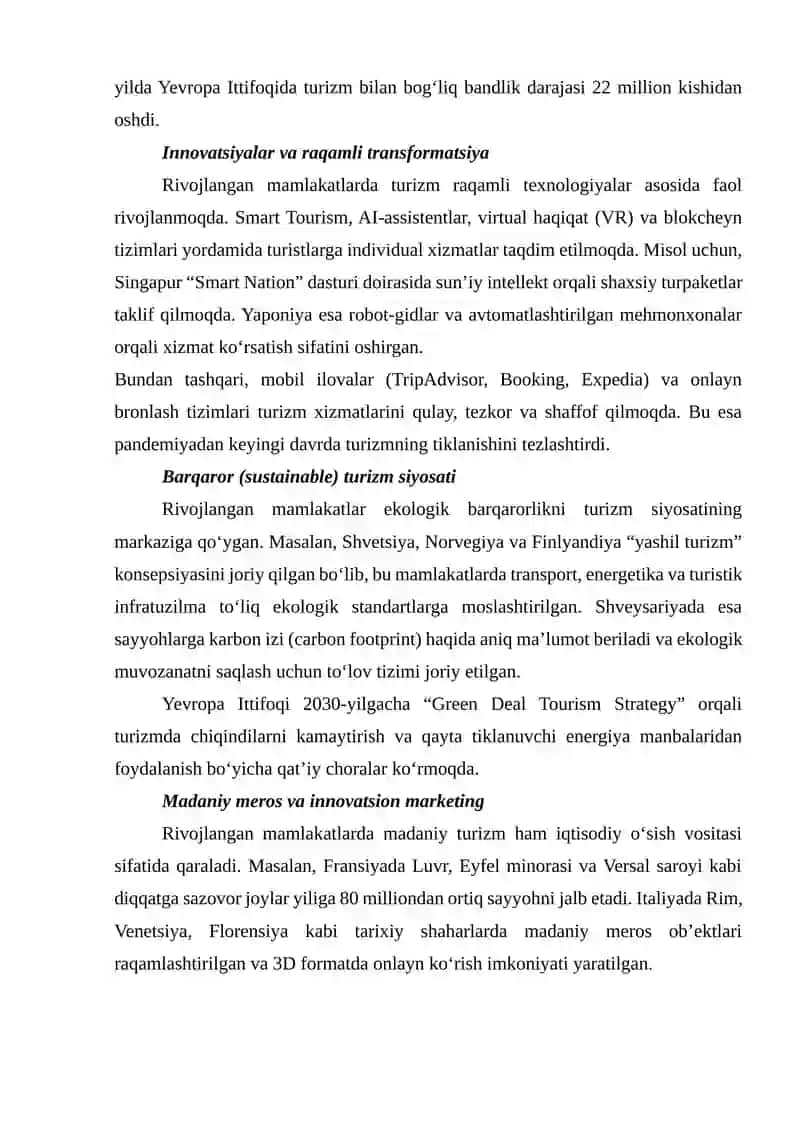 Rivojlangan mamlakatlar turizm bozorlari markazi sifatida 3