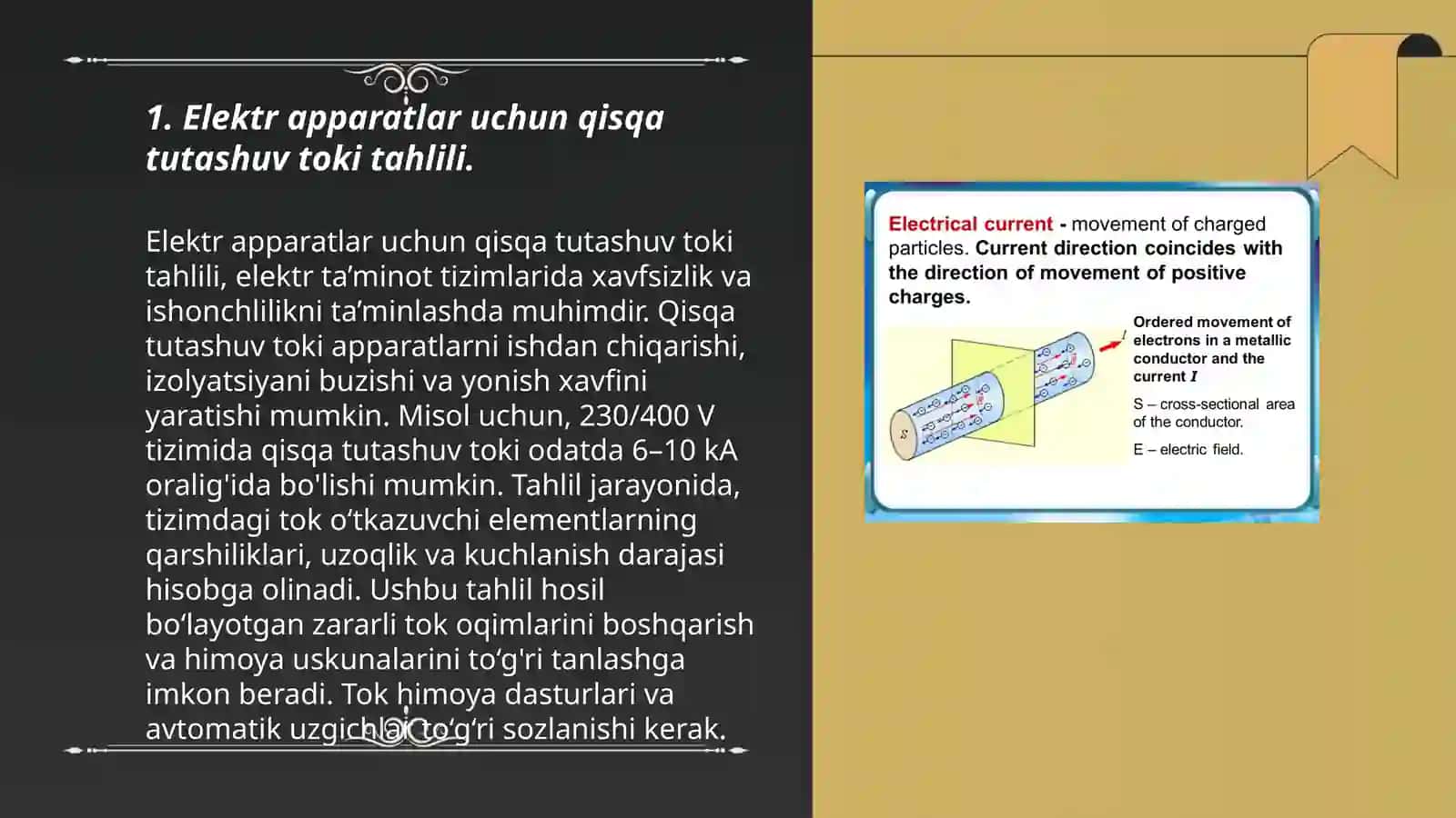 Elektr apparatlar, izolyatorlar va tok o’tkazuvchi qismlarni tanlash (qisqa tutashuv toki asosida) 3