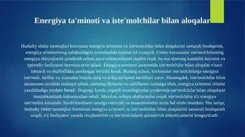 Hududiy elektr tarmoqlari korxonasi 3