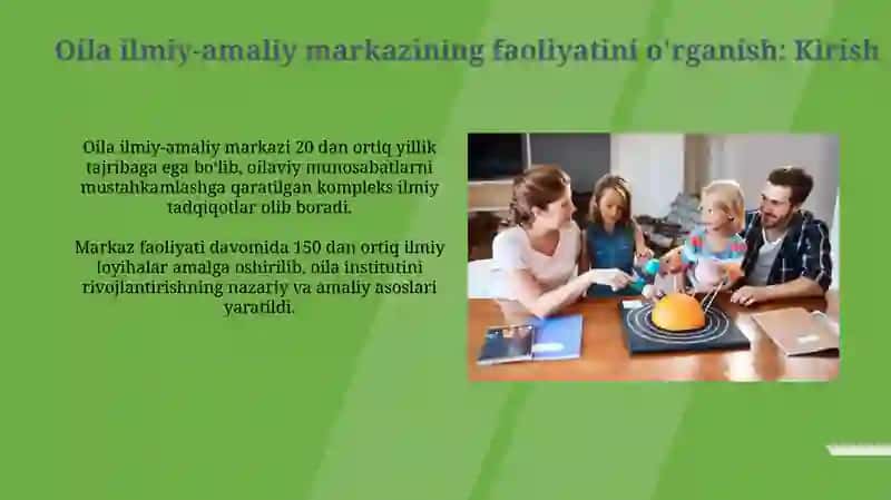 Oila ilmiy-amaliy markazi faoliyatini órganish va ahamiyatini yoritish 3