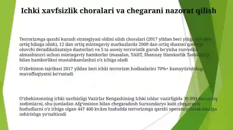 O‘zbekistonning terrorizmga qarshi kurash tajribasi 3