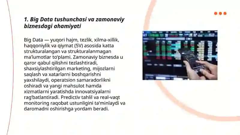 Zamonaviy biznesdagi BigData xususiyatlari va ro'lini o'rganish 3