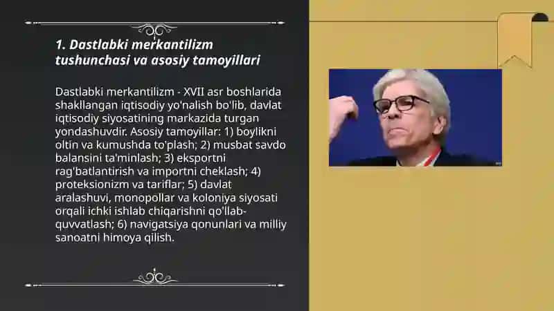 Dastlabki merkantilizmning o'ziga xosligi 3