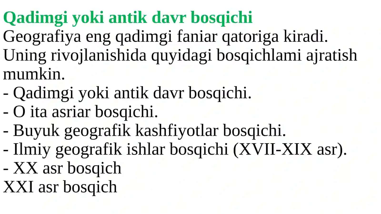 Geografik bilimlarning rivojlanish tarixi 3