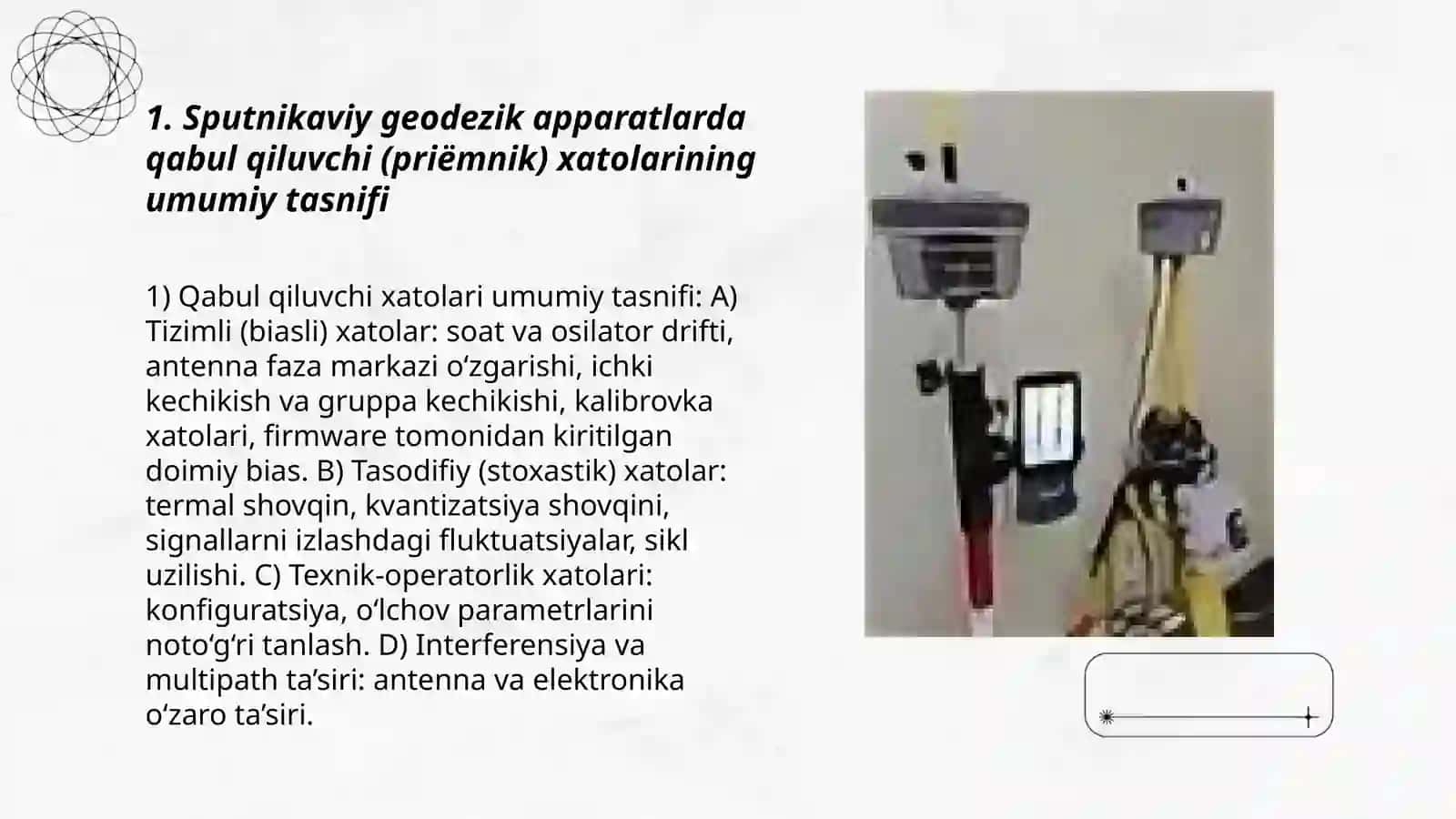 Sputnikaviy geodezik apparatlar. Priyomnik xatolari 3