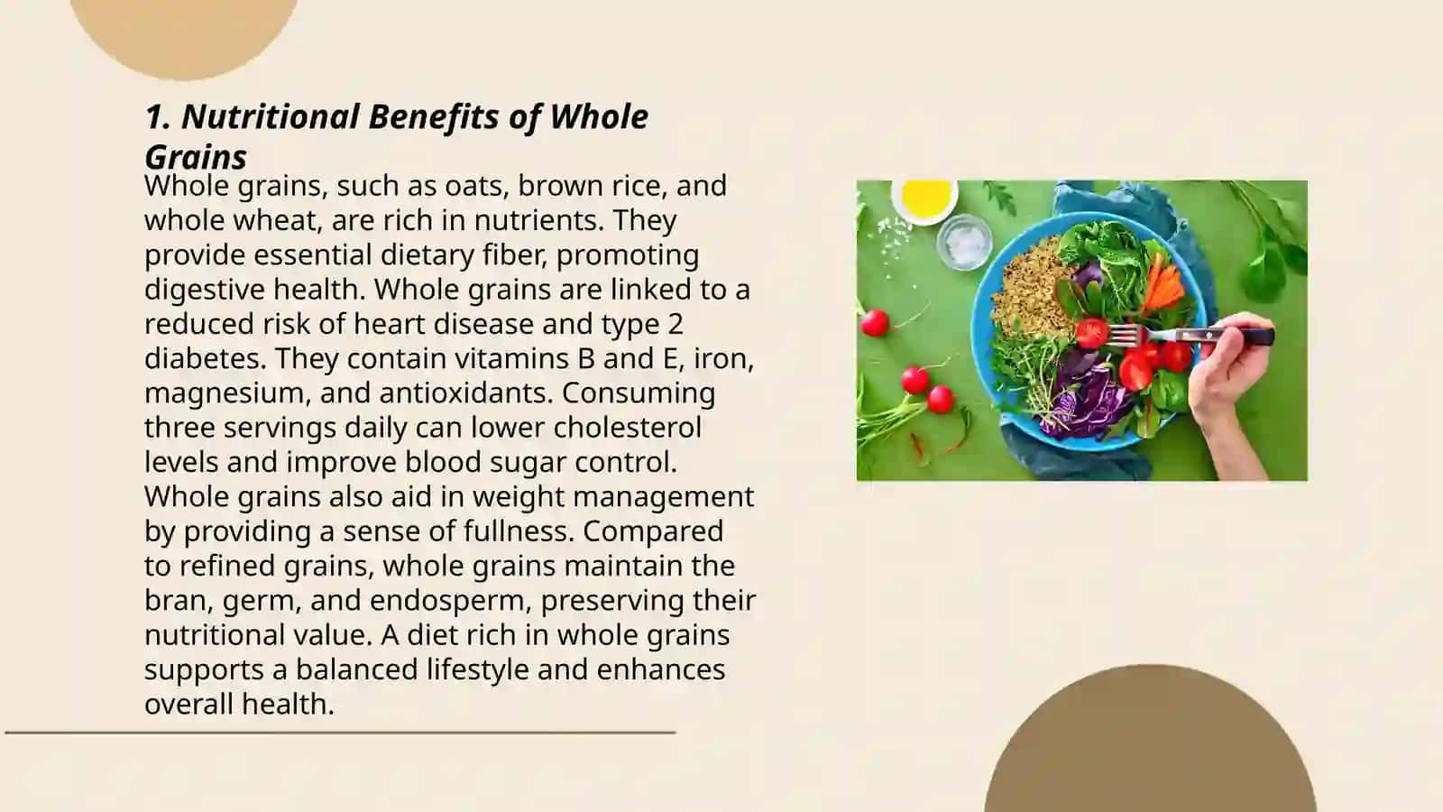Plan: Nutritional Benefits of Whole Grains 3