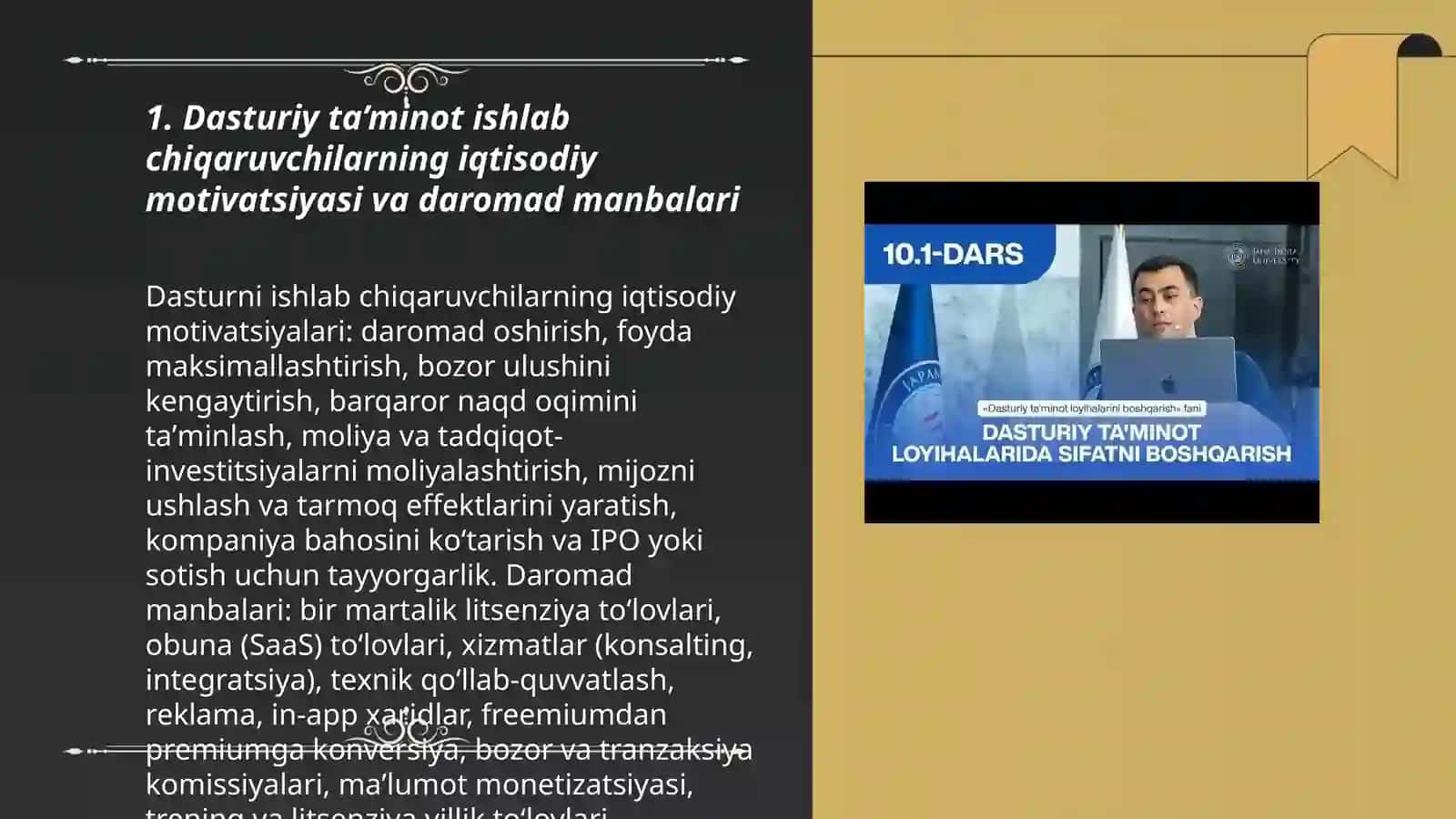 Dasturiy ta’minot ishlab chiqaruvchilarning motivatsiyasi va biznes modellari 3