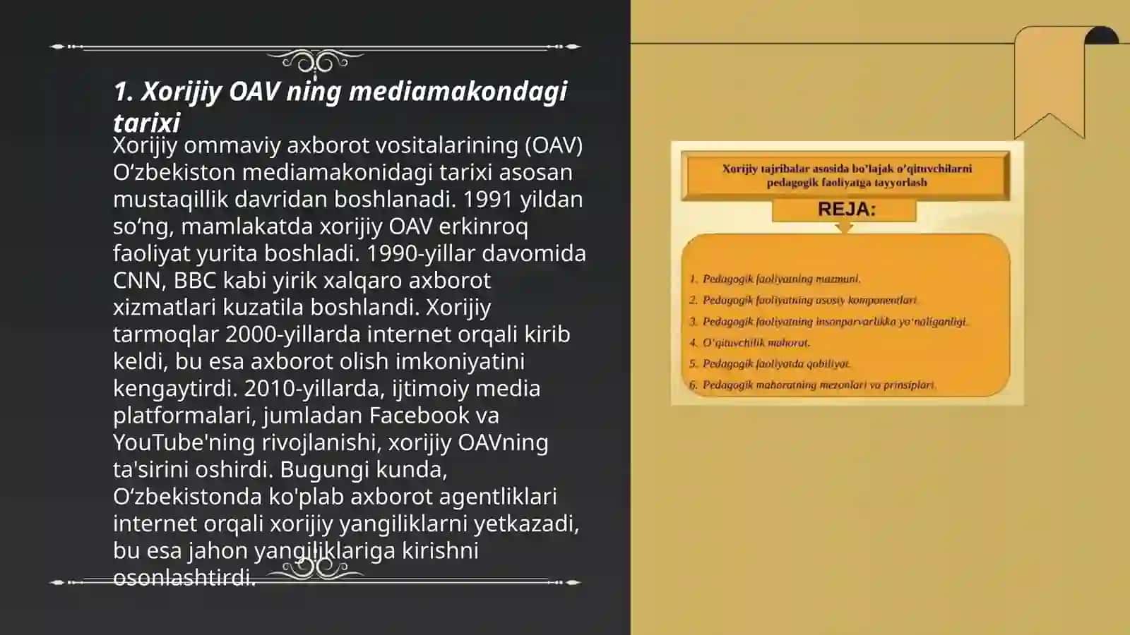 Xorijiy OAV ning mediamakondagi ôrni 3
