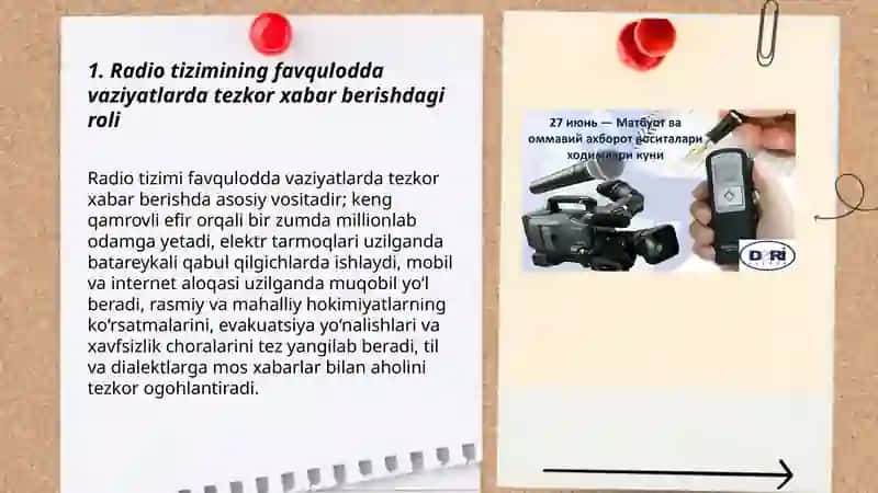 Radio - tezkor xabar berish va axborot tarqatish vositasi 3