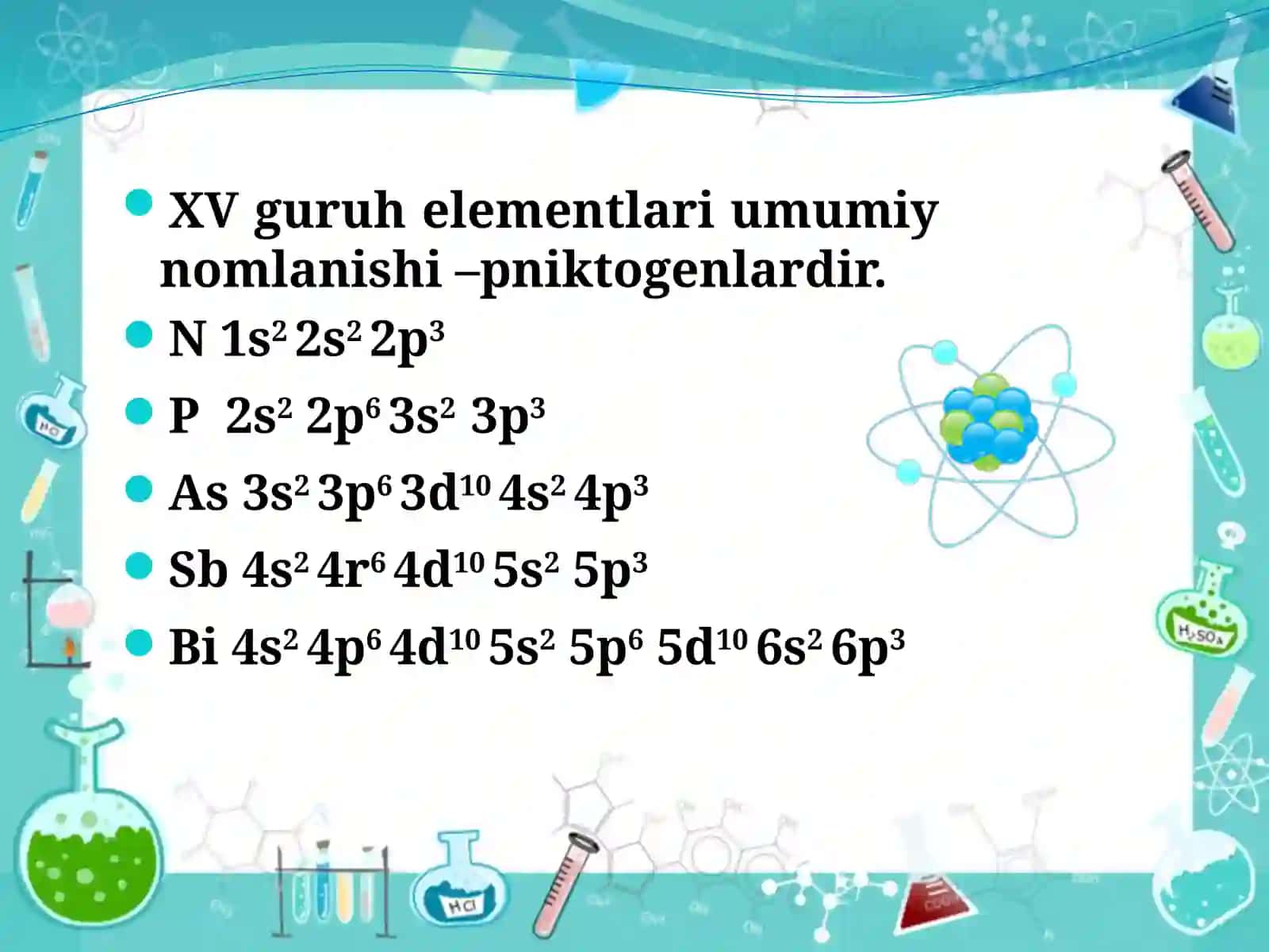 XV guruhi elementlari 3