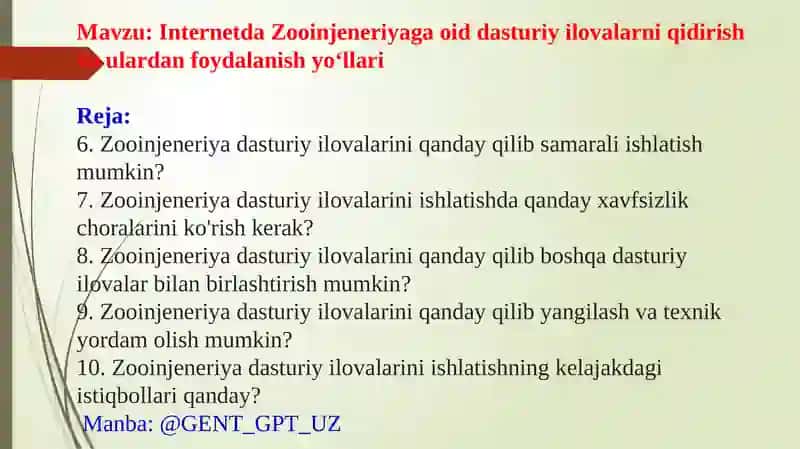 Internetda Zooinjeneriyaga oid dasturiy ilovalarni qidirish va ulardan foydalanish yo‘llari 3