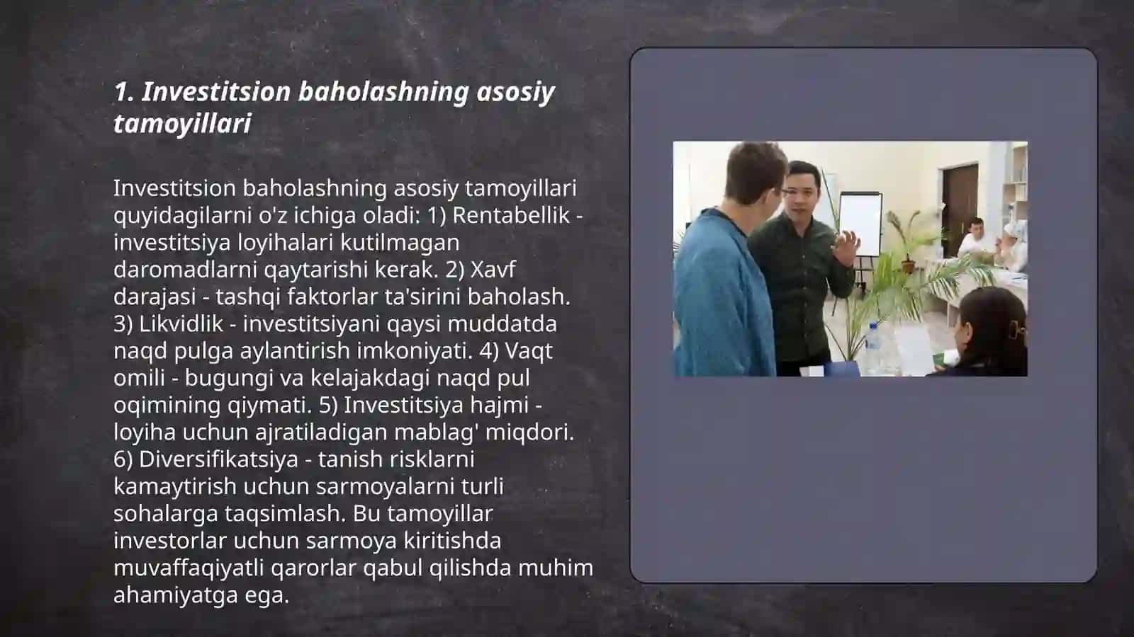 Investitsion baholashning asosiy tamoyillari 3