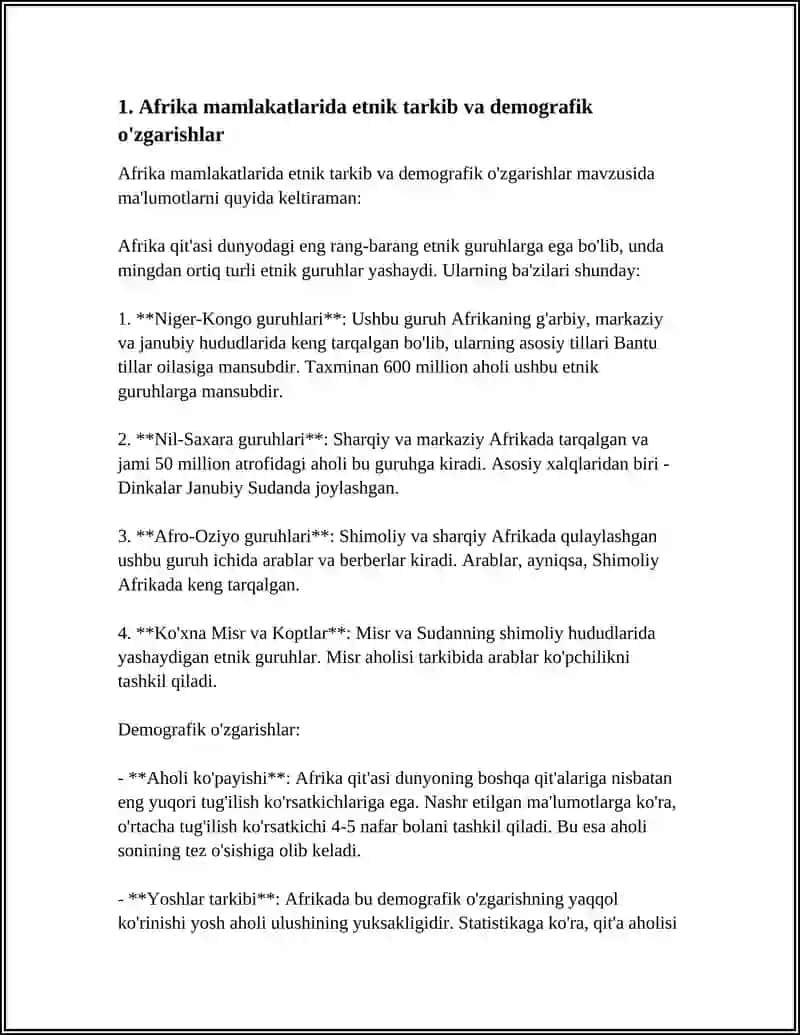 AFRIKA MAMLAKATLARIDA ETNODEMOGRAFIK JARAYONLAR 3