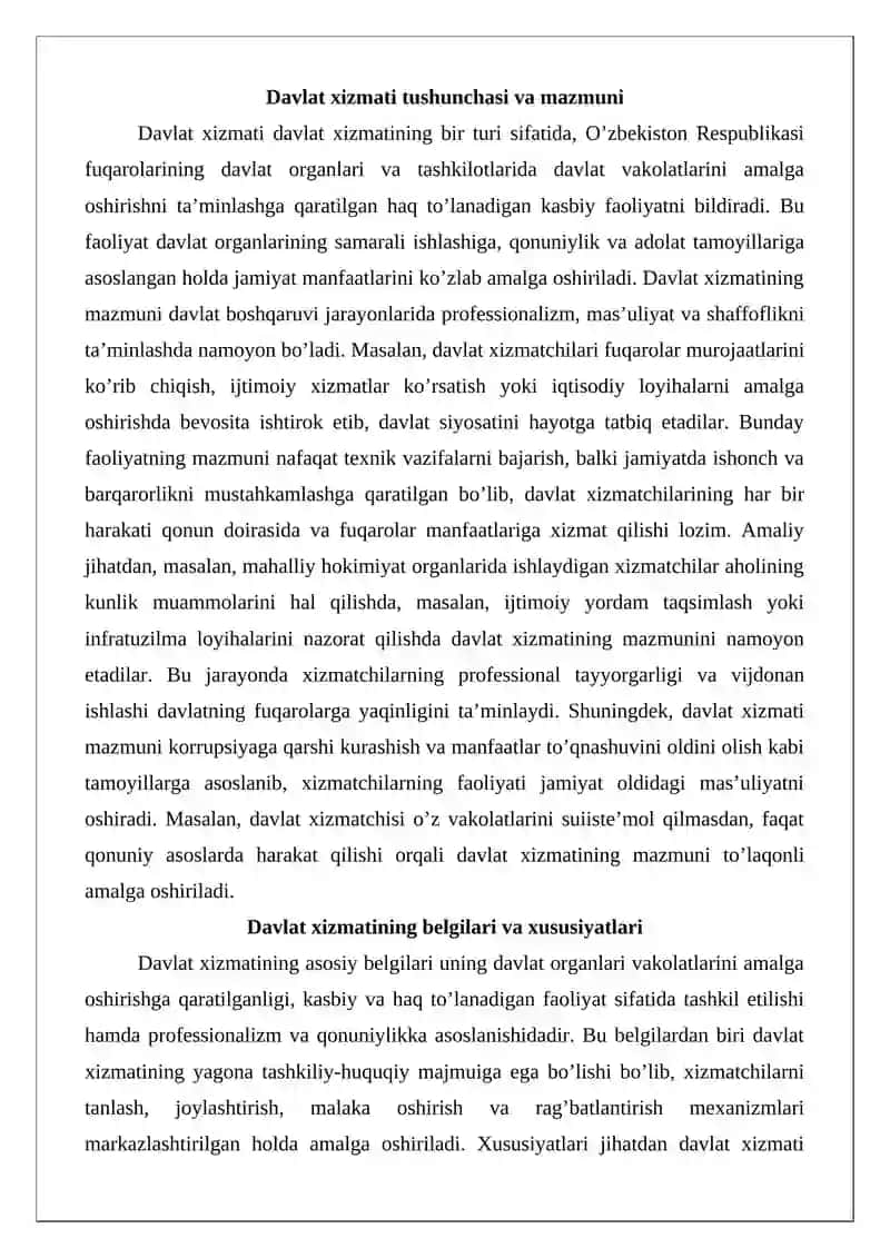 Davlat xizmati tushunchasi va uning huquqiy asosi 3