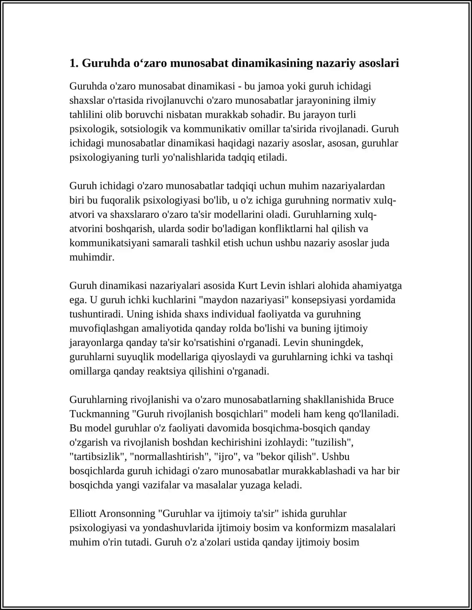 Qoraqalpoq Davlat Universiteti Psixologiya Yo'nalishimustaqil ish 3