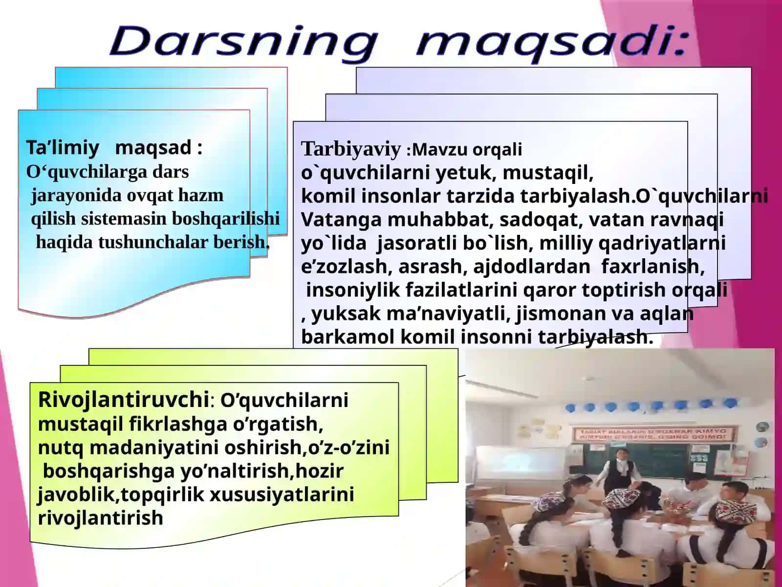 6-sinf Tabiiy fan Odamning ovqat hazm qilish sistemasi mavzuda ochiq dars ishlanma 3