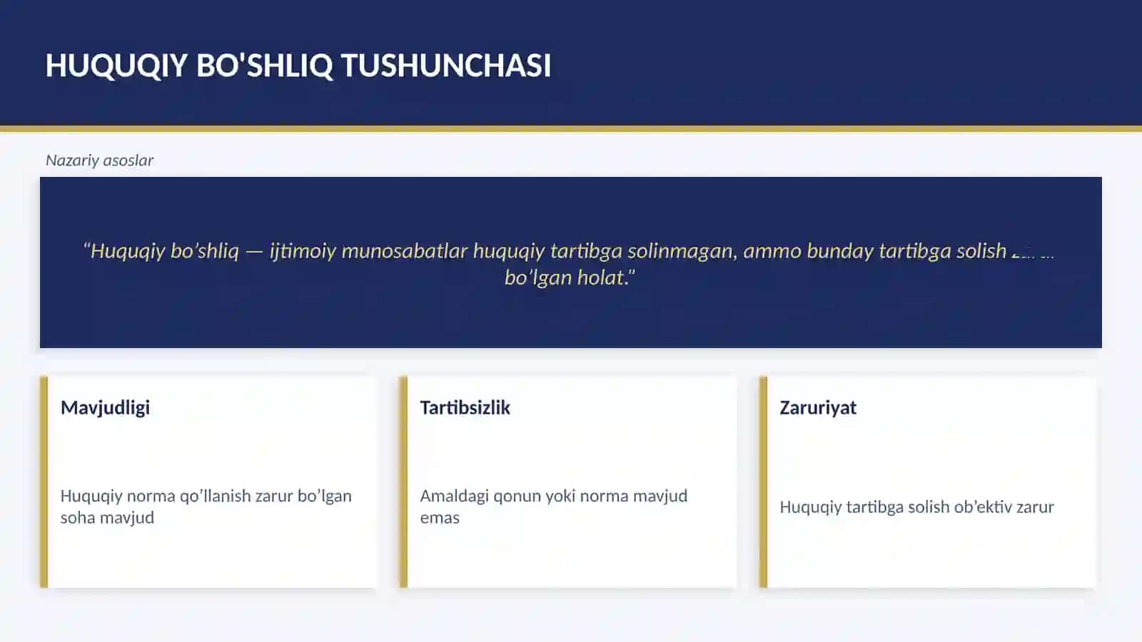 HUQUQIY BO'SHLIQLAR 3