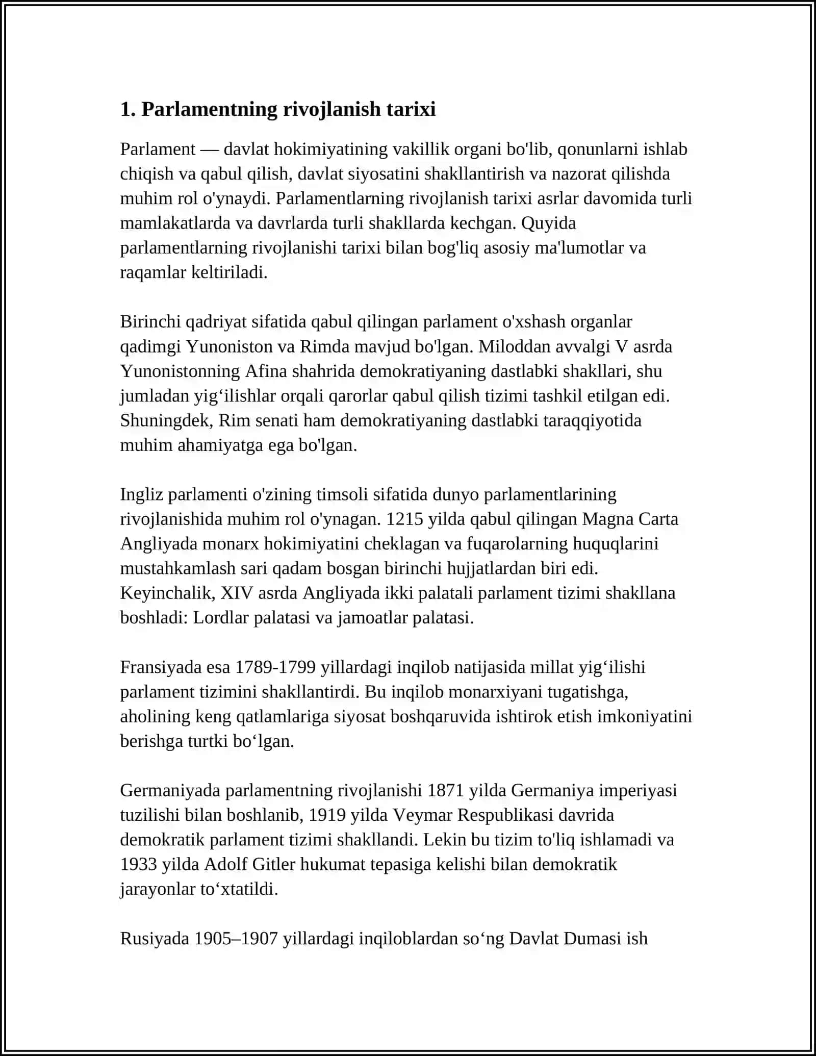BIR PARTIYALI PARLAMENTNING SHAKLLANISHI 3