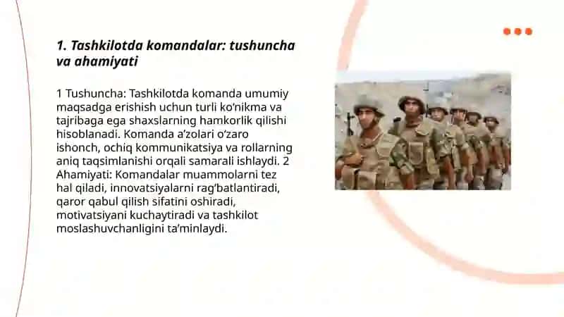 Tashkilotda komandalar 3