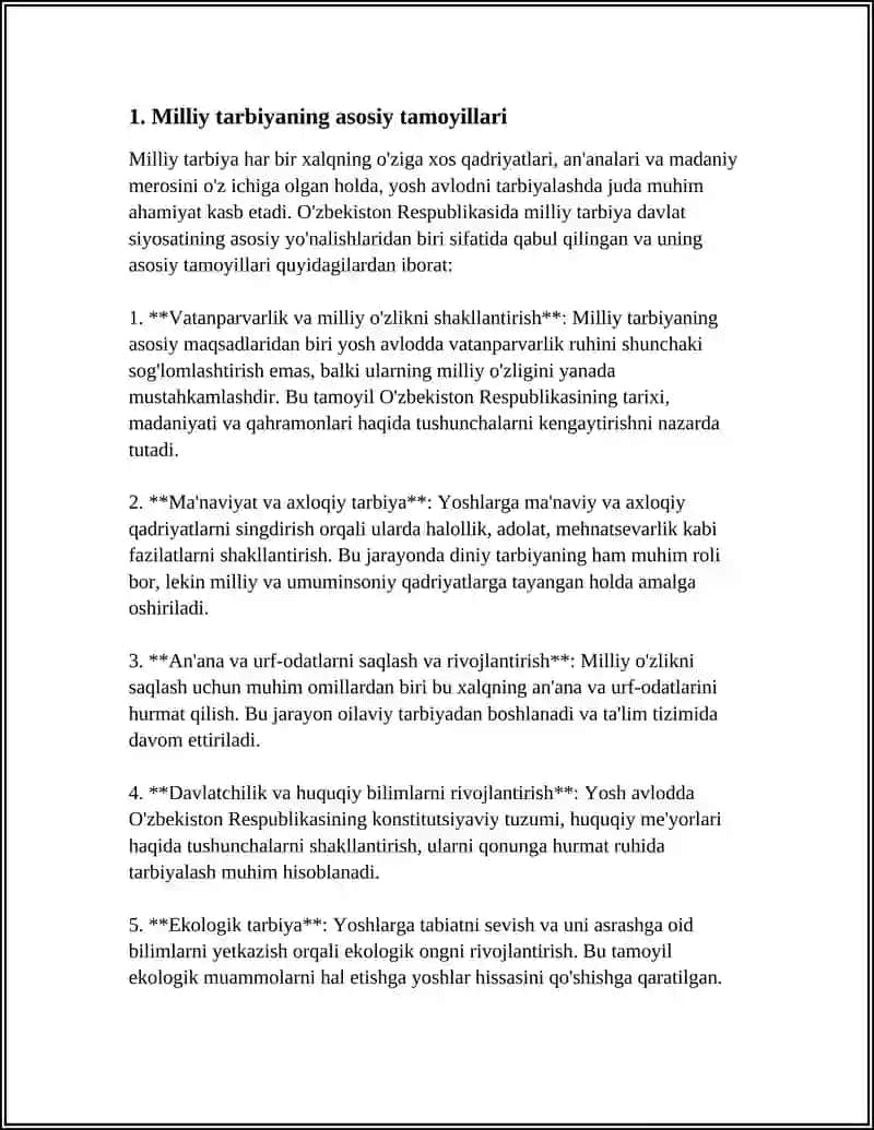 MILLIY TARBIYANING MAZMUNI VA UNI TAKOMILLASHTIRISH 3