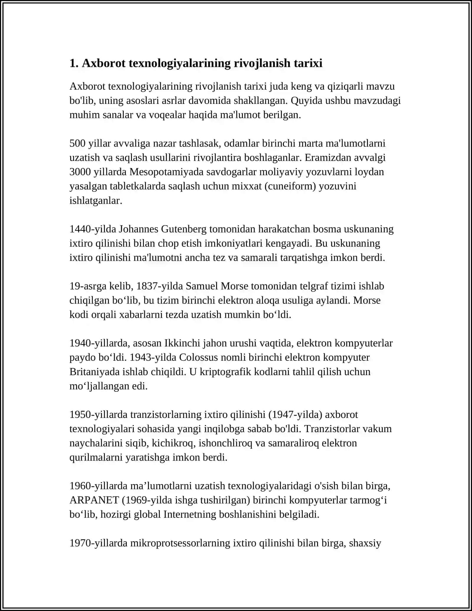 AXBOROT TEXNOLOGIYALARI EVOLYUTSIYANING BOSQICHLARI, AXBOROT TEXNOLOGIYALARIDAN AQLLI JAMIYATGACHA 3
