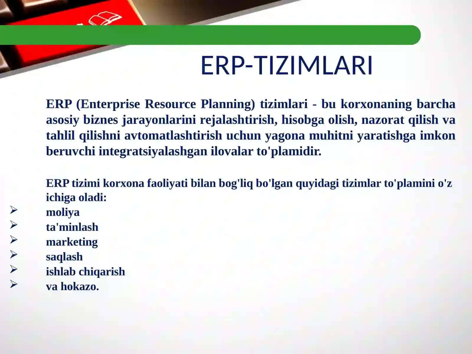 Axborot tizimlari arxitekturasi (ERP И CRM) 3