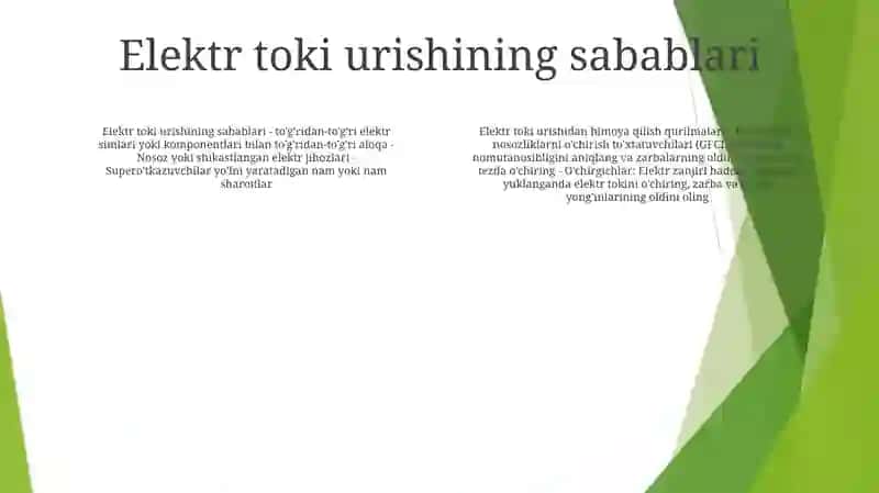 Elektr Toki Zarbasidan Ximoya Qiluvchi Vositalarini OʻRganish 3
