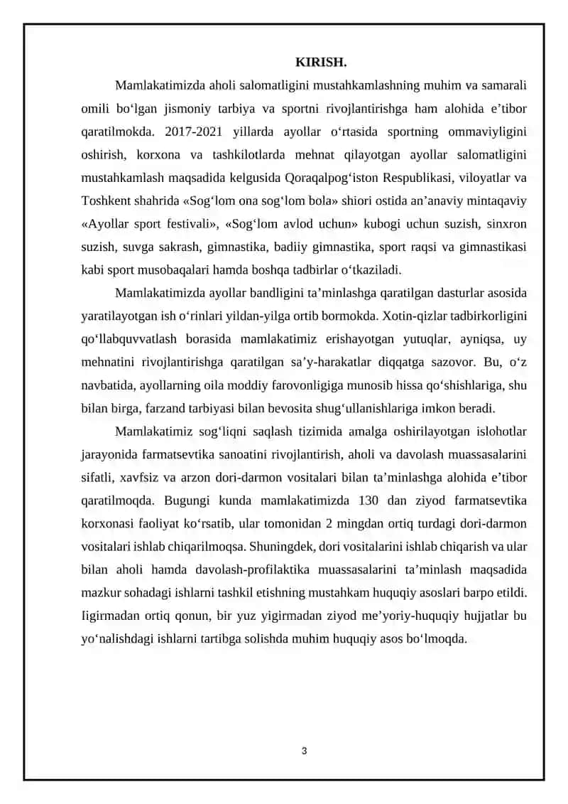 Respublikada axolini ijtimoiy muhofaza qilish sog'liqni saqlash tizimida olib borilgan kompleks chora tadbirlar 3