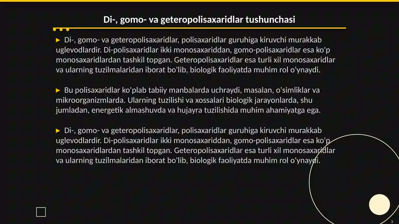 Di-, gomo- va geteropolisaxaridlar, tuziliwi va xossalari 3