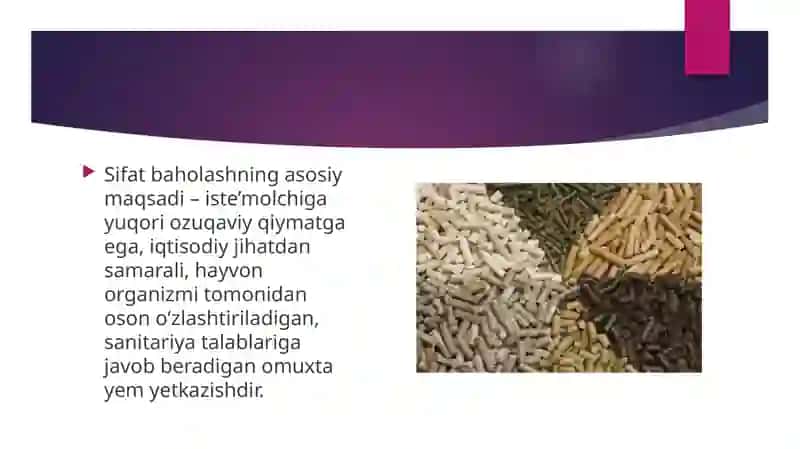 Omuxta yem sifat tavsifini baholash 3