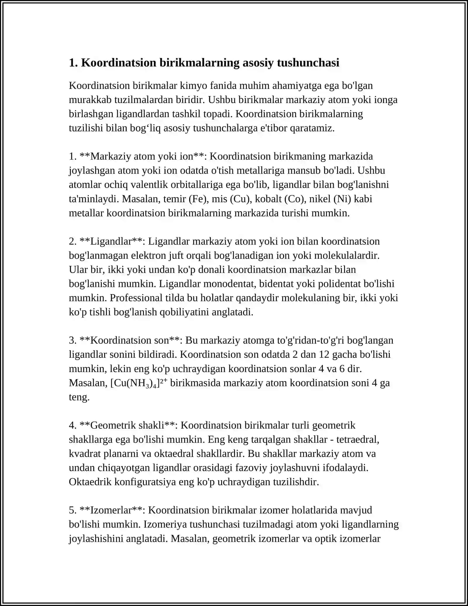 KOORDINATSION BIRIKMALAR 3