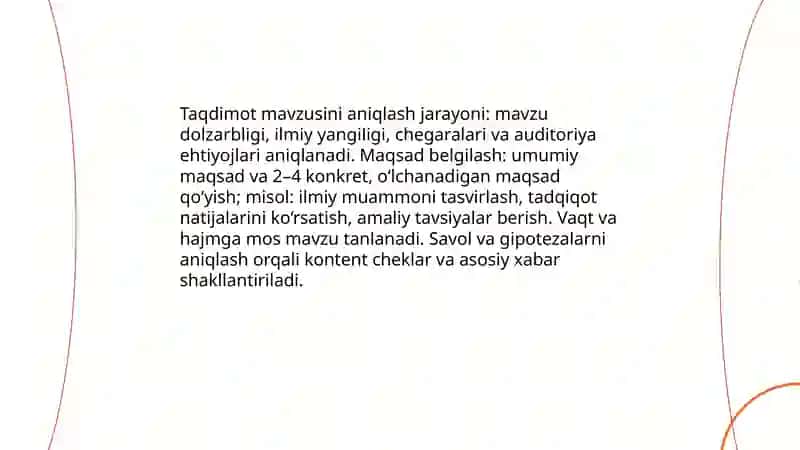 Ilmiy taqdimot matinini yaratish 3