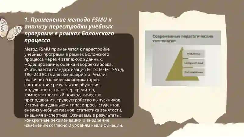 Применение метода FSMU к анализу перестройки учебных программ в рамках Болонского процесса 3