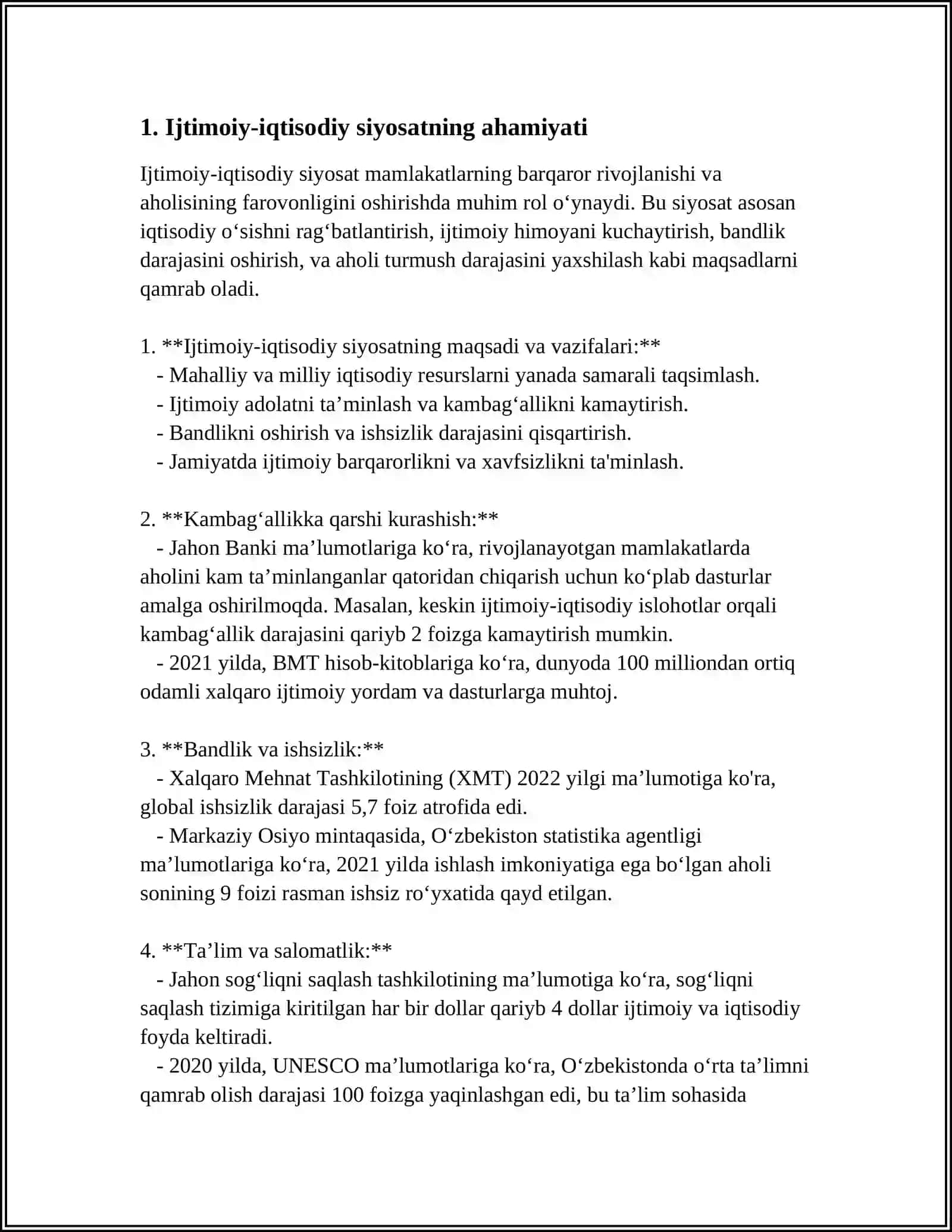 IJTIMOIY-IQTISODIY SIYOSAT VA UNING MAQSADLARI 3