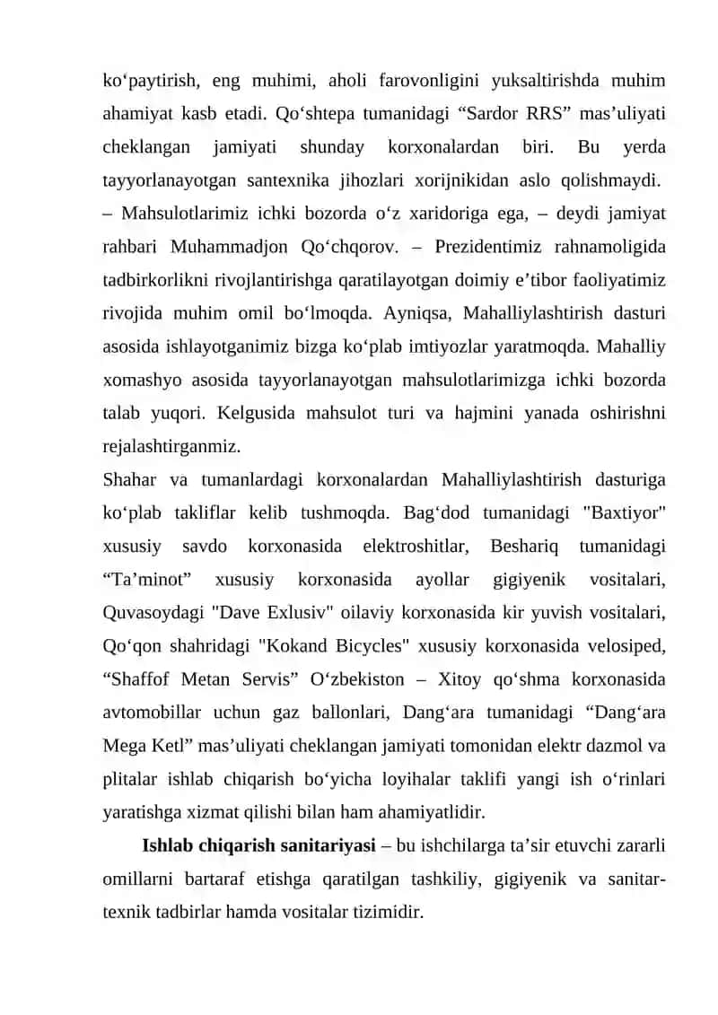 SANOAT KORXONALARINI JOYLASHTIRISHNING SHART-SHAROITLARINI BAHOLASH 3