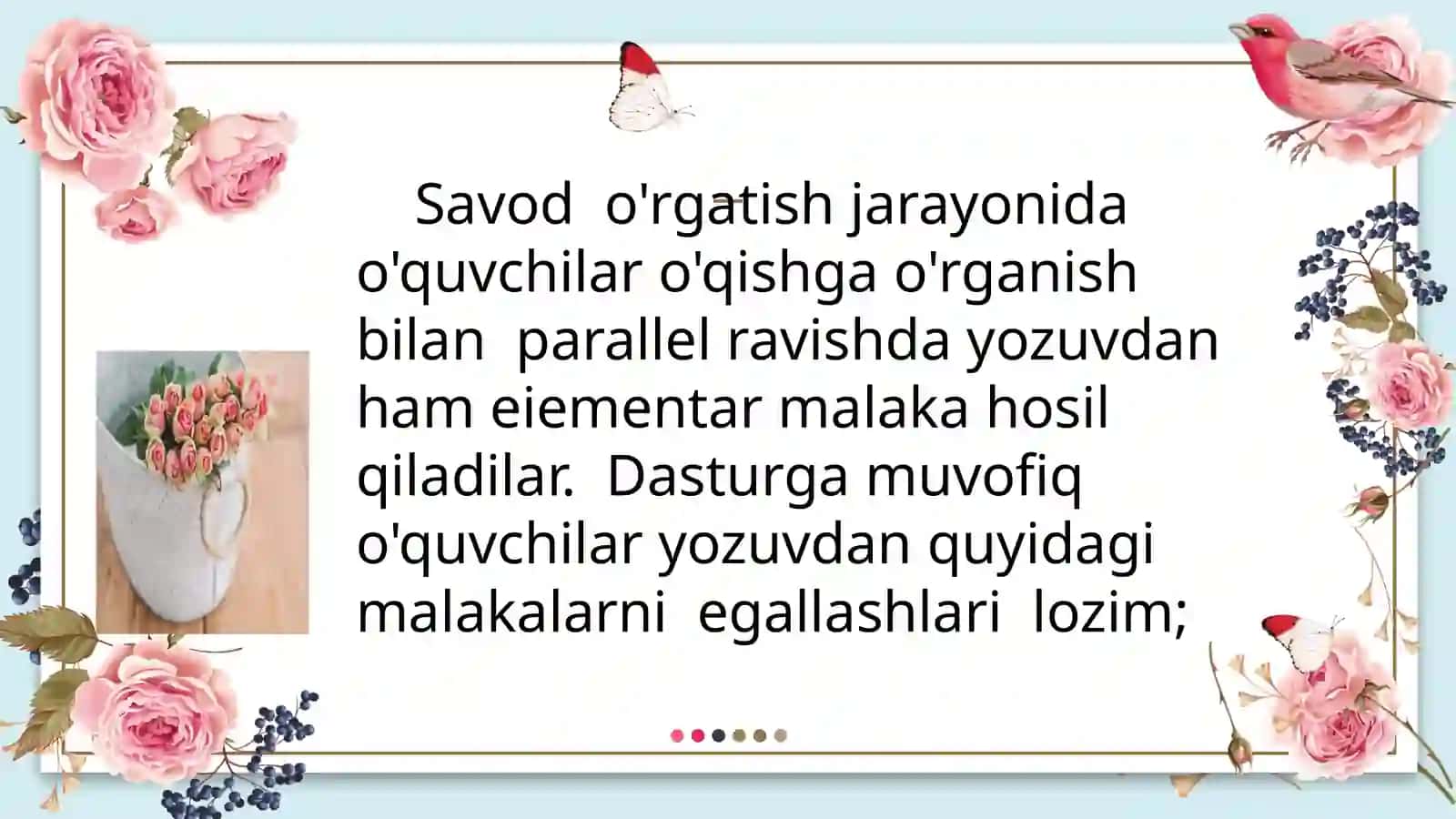 Savod o’rgatish davrida yozuv darslari 3