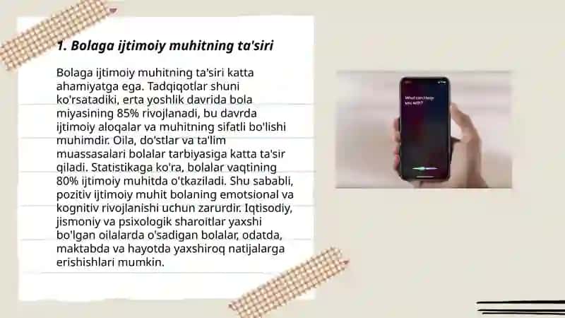 Bolaga ijtimoiy muhitning ta'siri 3