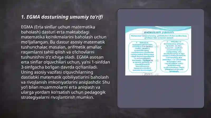 EGMA (Erta sinflar uchun matematika baholash) dasturi 3