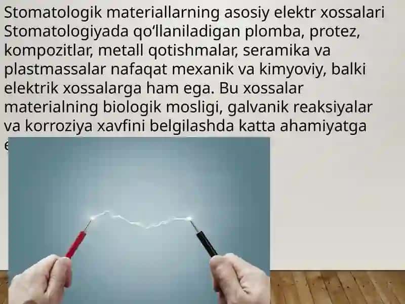 Stomatologik materiallarning elektrik xossalarini aniqlash usullari 3