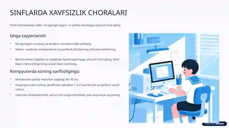 XAVFSIZLIK KO'RSATMALARI 3