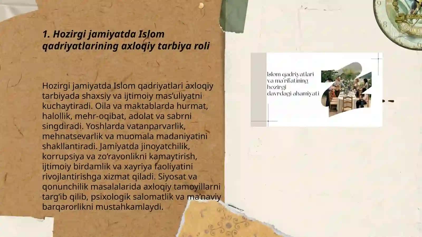 Islom qadriyatlari va ma‘rifatining hozzirgi davrdagi ahamiyati 3