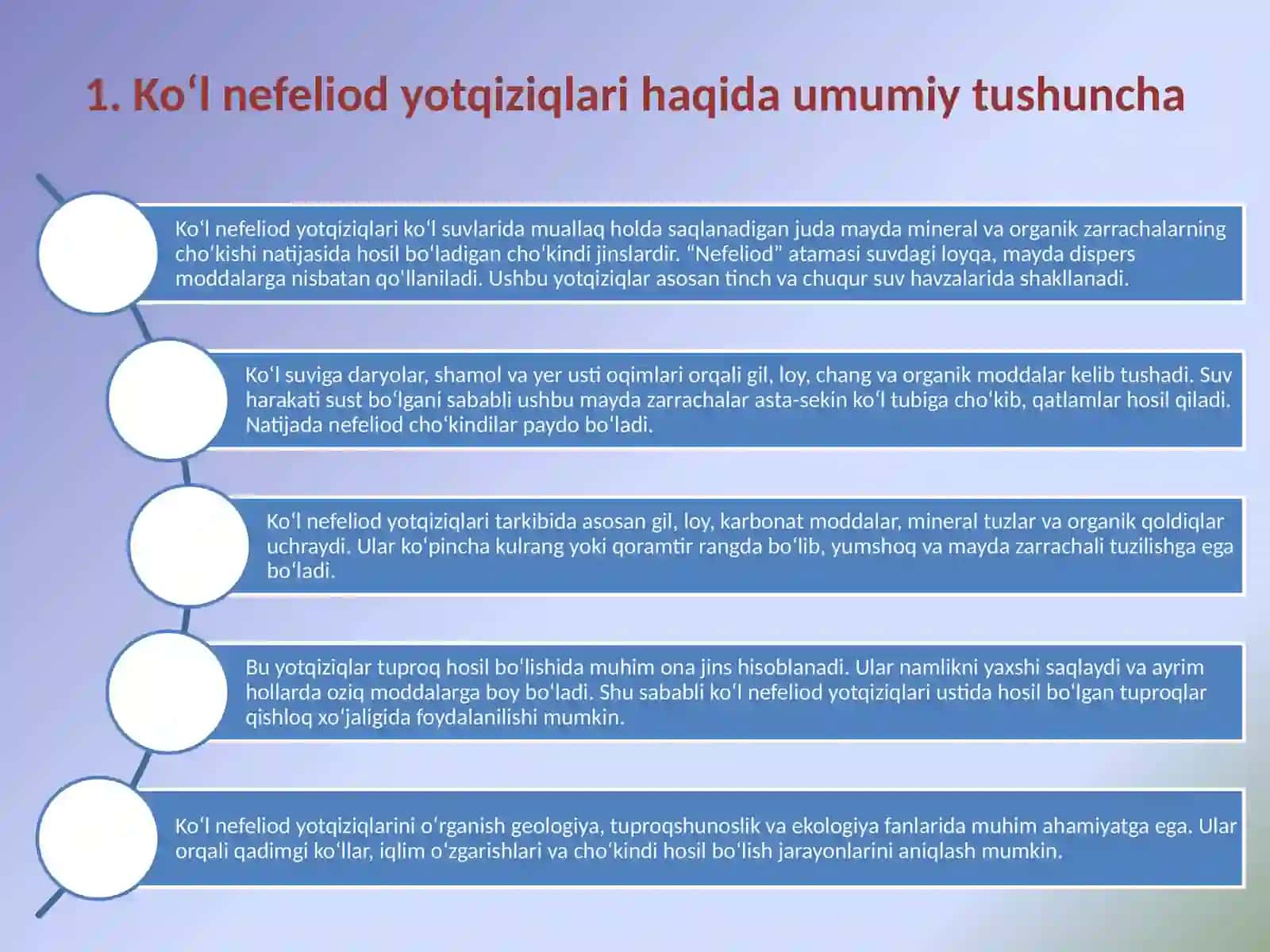 Ko‘l nefeliod yotqiziqlar xossalari 3