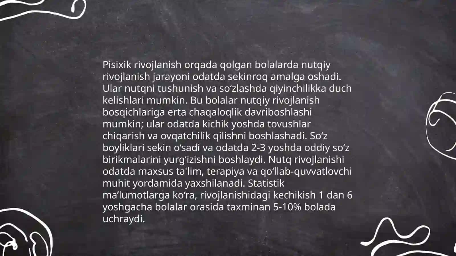 Pisixik rivojlanish orqada qolgan bolalar nutqiy rivojlanishining xususiyatlari va logopedik kareksiyaning asosiy yoʻnalishlari 3