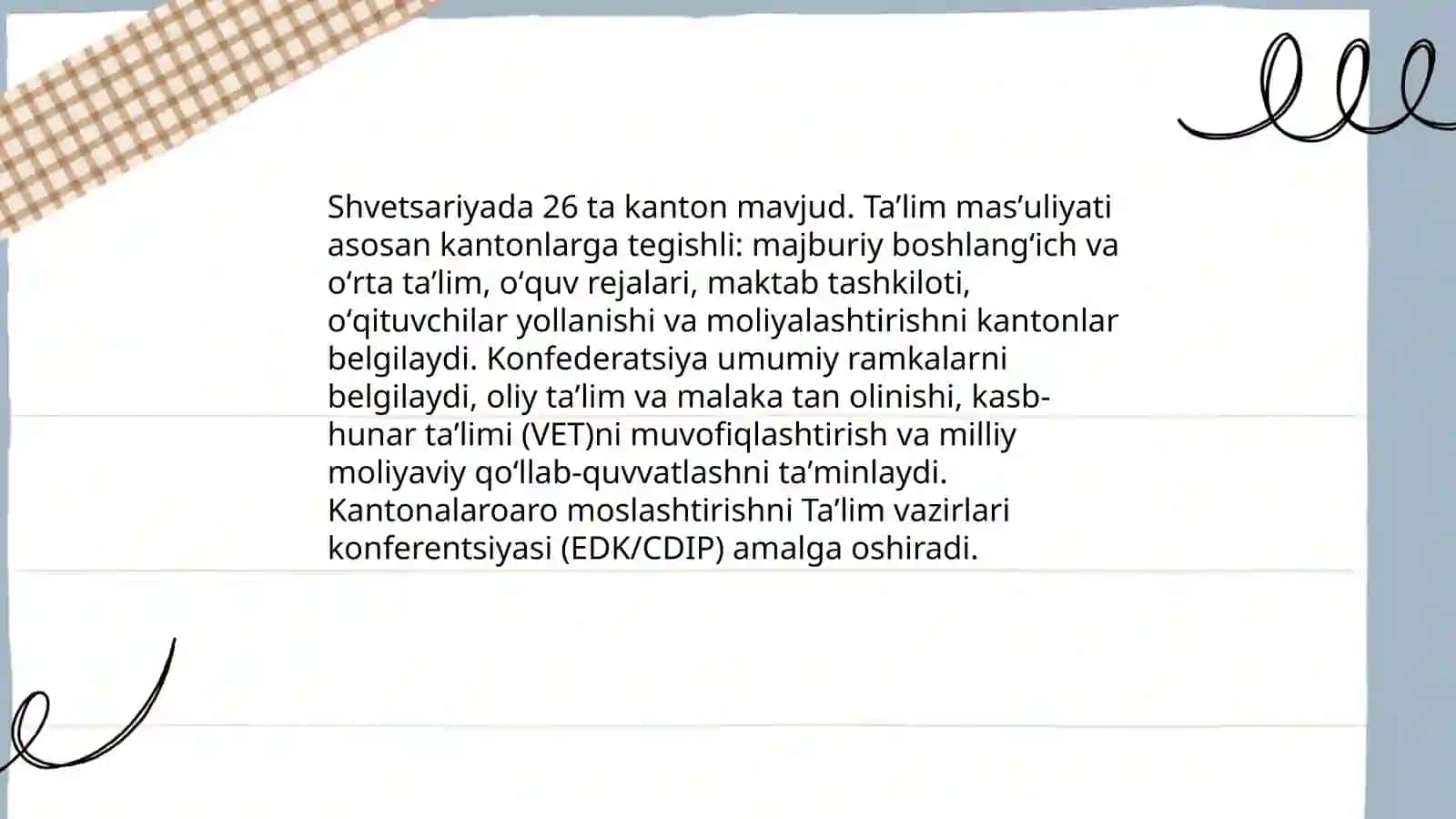 Shvetsariya taʼlim tizimi 3