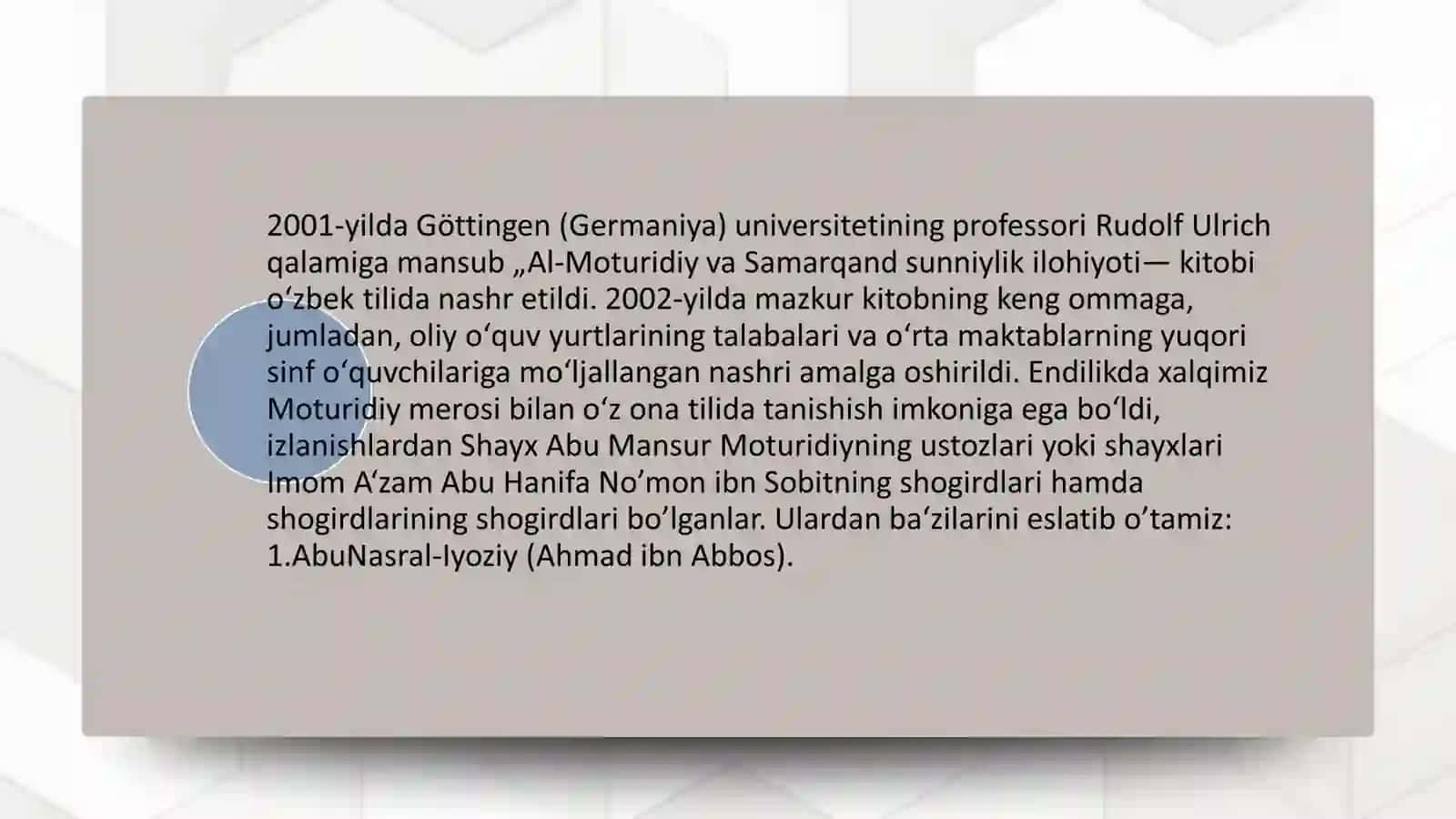 Mustaqillik yillarida Abu Mansur Moturidiy merosi 3