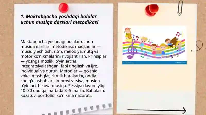 Maktabgacha ta'lim tashkilotida musiqiy ta'lim berish metodikasi 3