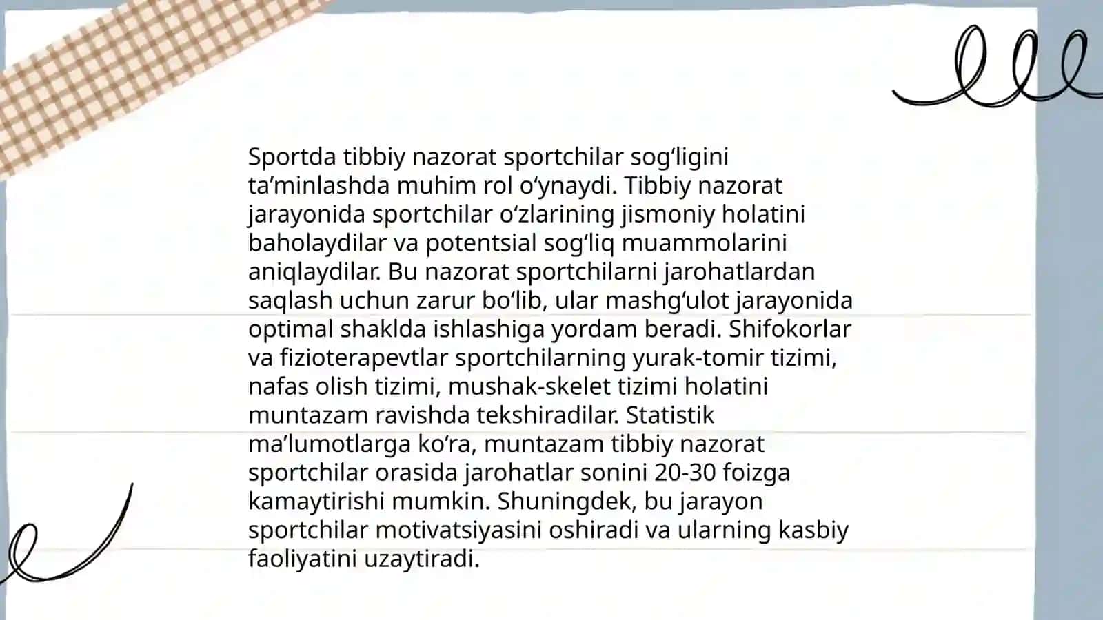 Sport pedagog shifokor nazoratini otkazish 3