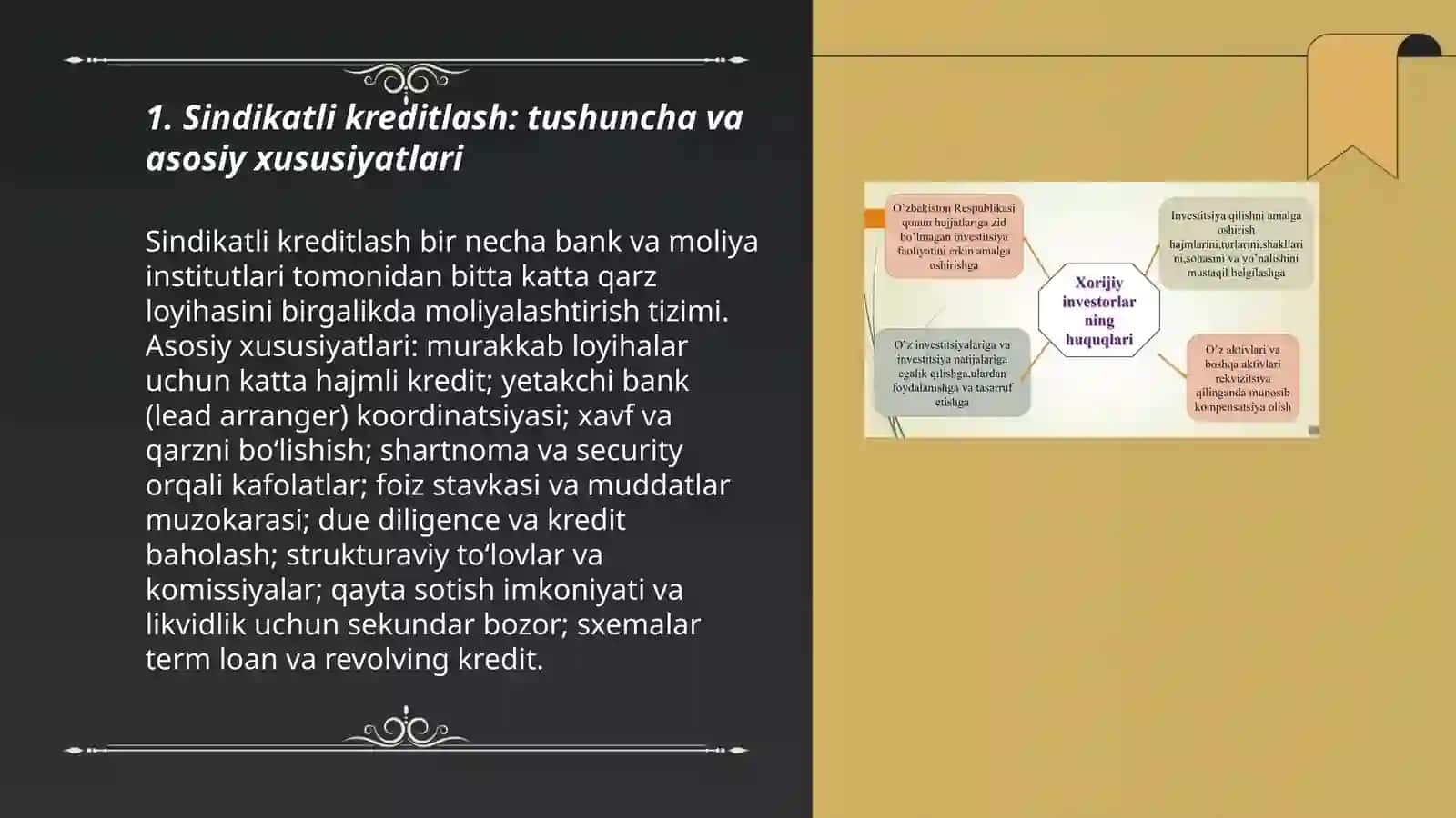 Investitsiya loyihasini sindikatli kreditlashning o'ziga xos xususiyatlari 3